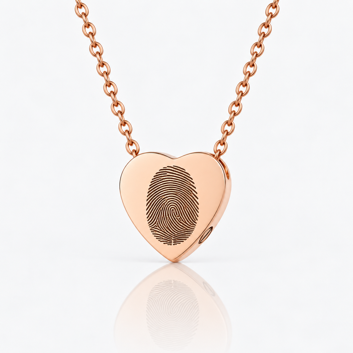 Rose Gold Fingerprint Heart Urn Necklace