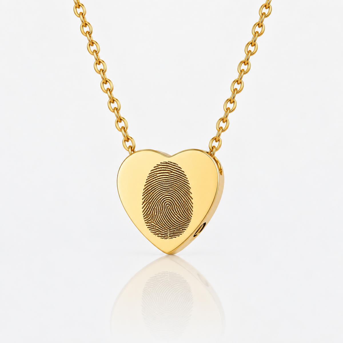 Gold Fingerprint Heart Urn Necklace