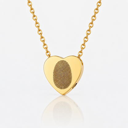 Gold Fingerprint Heart Urn Necklace