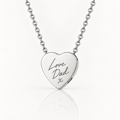 Silver Handwriting Heart Urn Necklace
