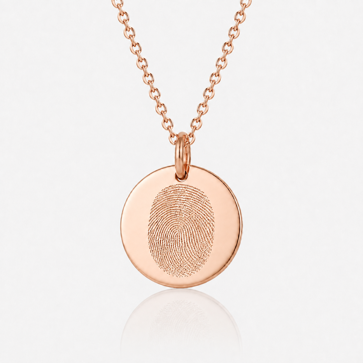 Rose Gold Fingerprint Disc Necklace