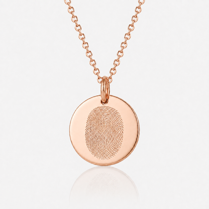 Rose Gold Fingerprint Disc Necklace